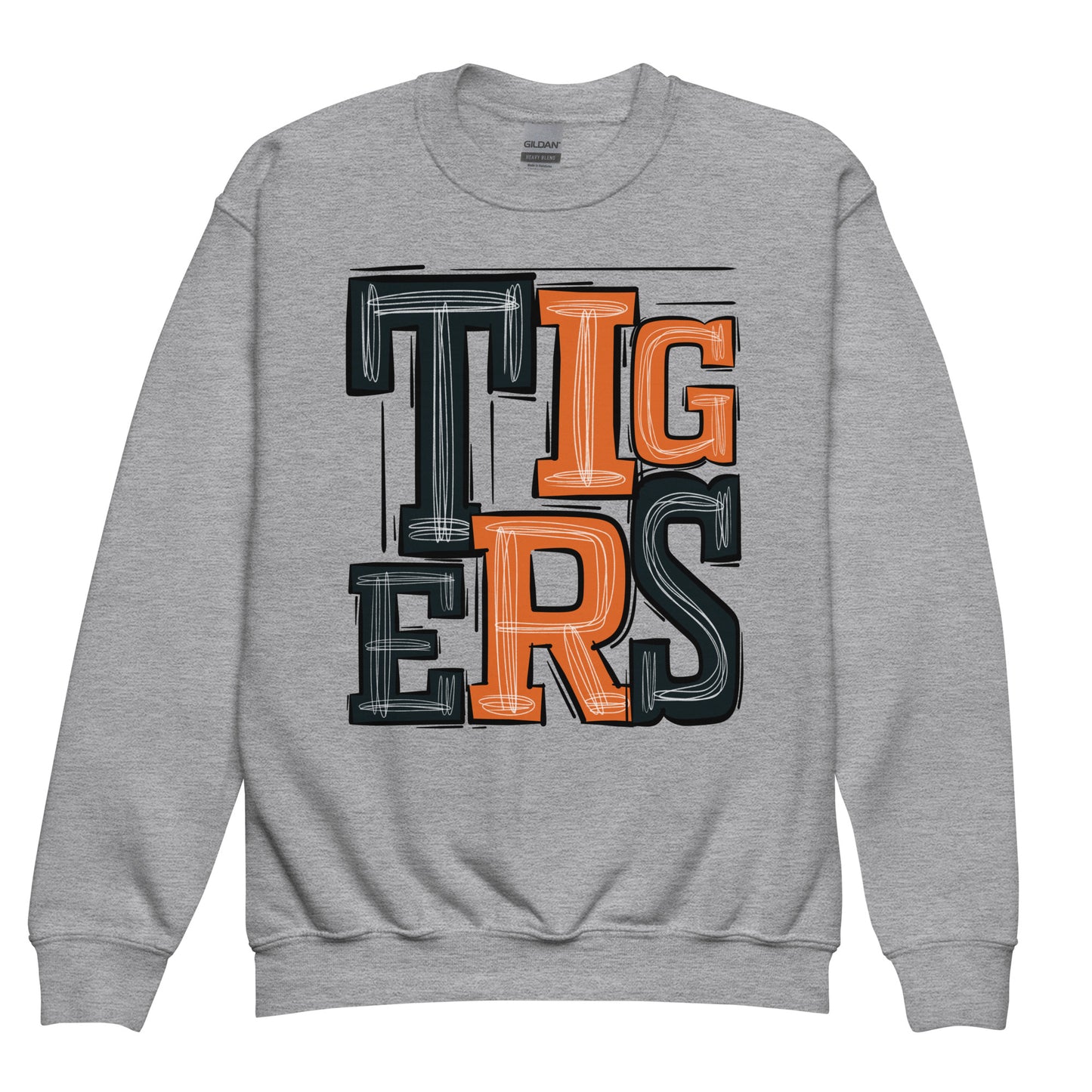 YOUTH Tigers hand lettered sweatshirt