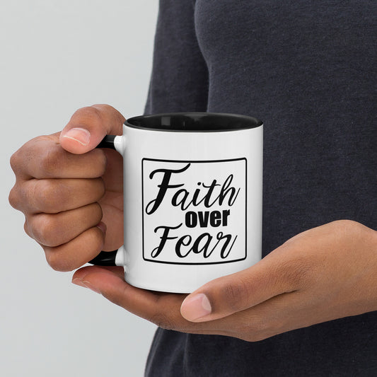 Faith over Fear Mug with Color Inside